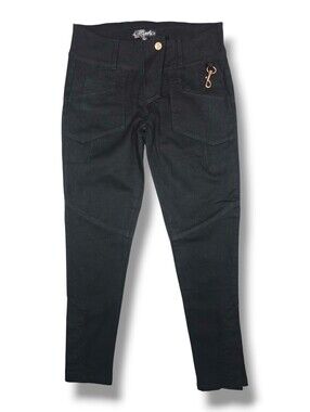 Lip Service Black Cropped High Waisted Skinny Jeans Goth Steampunk Emo Y2K 28x28